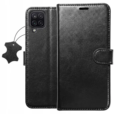 Obrázek produktu pro Obal s klopou pro Samsung A12 | M12 – kožené pouzdro typu "peněženka" + ochranné sklo na displej s tvrdostí 9H