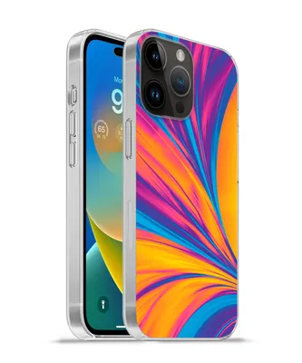 Produktbild von MuchoWow® Handyhülle Schutzhülle Hülle für Apple iPhone 14 Pro Max Federn - Regenbogen - Neon - Abstrakt Silikon Softcase Handy Hülle - Hardcover