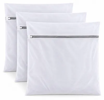 Productafbeelding van Wasnetjes met rits, set van 3, 61 x 61 cm, wit