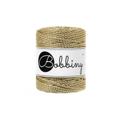 Produktbild von Bobbiny 3PLY Macramé Rope 3 mm 50 m Metallic Gold Schnur