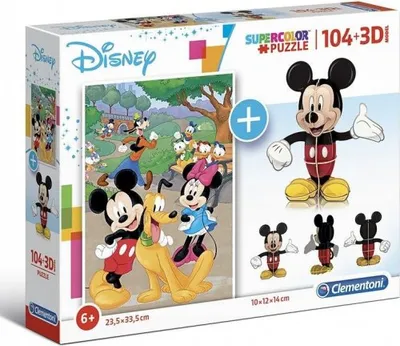Immagine prodotto di Clementoni Puzzle Supercolor Mickey Mous / 104 pezzi + modello 3D