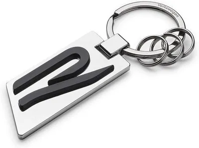 Productafbeelding van Sleutelhanger met R-logo in metaal - zilver/chroom/zwart
