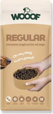 Produktbild von Hundetrockenfutter WOOOF Regular 14KG Gepresstes Hundefutter für alle Hunde