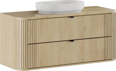 Productafbeelding van Set voor badkamer KORI: onderkast 120cm + blad voor wastafel + opzetwastafel