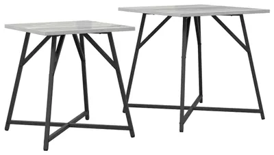 Immagine prodotto di Set di 2 tavolini in legno e metallo, design industriale
