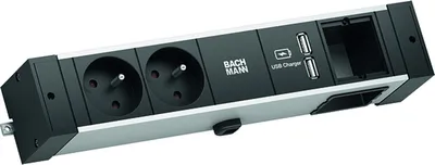 Image de BACHMANN RAIL DE BUREAU 2xUTE 1xCM 1xUSB Charger 2,0m GST18