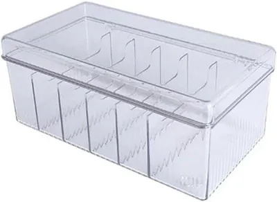 Produktbild von Famanu Kabelorganizer mit Deckel - Transparente Aufbewahrungsbox für elektronische Zubehörteile