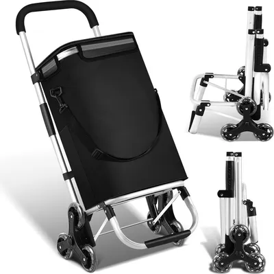Produktbild von Jopassy Einkaufstrolley Einkaufswagen klappbar Tragbare Leicht Trolley mit Treppensteiger-Funktion 40 L
