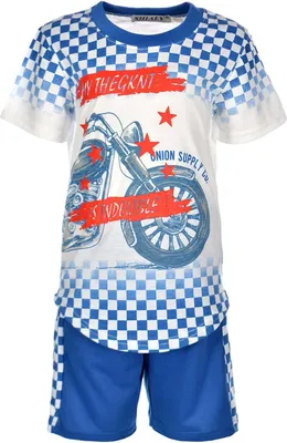 Produktbild von Shialy Jungen Set mit Motorrad Motiv Blau 104