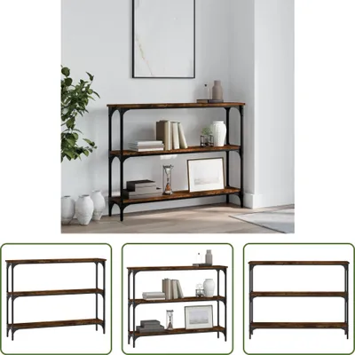 Produktbild von The Living Store Konsolentisch Räuchereiche 100x22,5x75 cm Holzwerkstoff