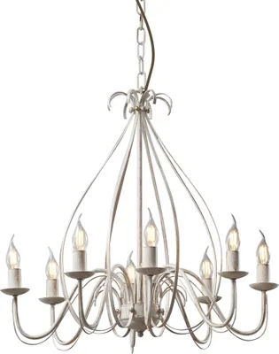 Produktbild von QAZQA - Landhaus I Vintage Klassischer Kronleuchter I Chandelier Creme 8-flammig - Giuseppe - Stahl Rund - LED geeignet E14