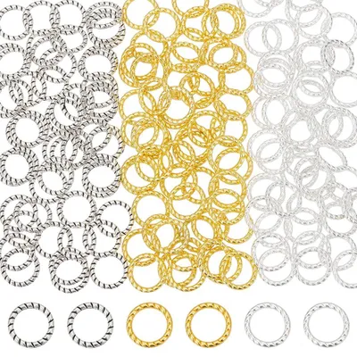 300 geschlossene Sprungringe, 9,5 mm, 3 Farben, Metall, für DIY-Schmuck