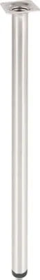 Produktbild von WAGNER Möbelbein CLASSIC RETRO - Ø 30 x 600 mm, Anschraubplatte 60 x 60 mm, Innengewinde Ø 10 mm, Edelstahl Optik - 12116001
