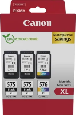Immagine prodotto di Canon PG-575XLx2/CL-576XL nero, testine di stampa a colori, set di 3