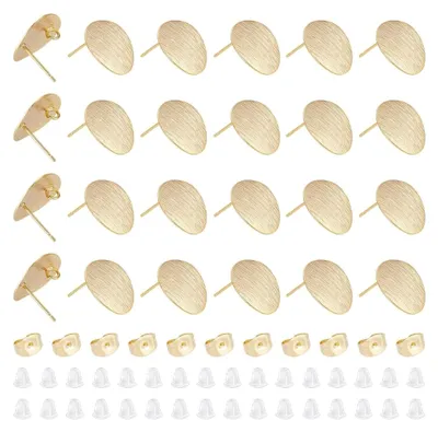 Produktbild von 24 Stück 18 Karat vergoldete Ohrstecker mit Ohrmuttern für DIY Ohrringe und Schmuckherstellung
