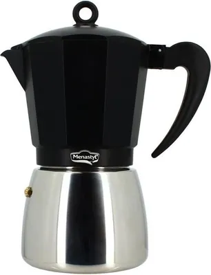 Obrázek produktu pro Italská konvice na espresso, 12 šálků, hliník, pro všechny typy sporáků včetně indukčních, MENASTYL