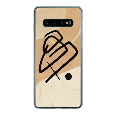Produktbild von MuchoWow® Handyhülle Schutzhülle Hülle für Samsung Galaxy S10 Schwarz - Design - Braun Silikon Softcase Handy Hülle - Handytasche
