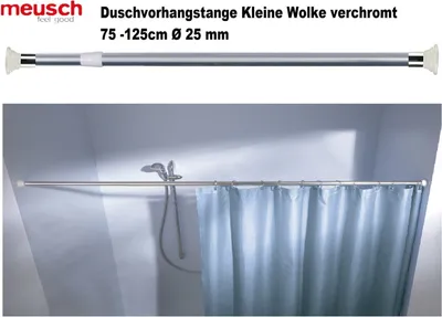 Produktbild von Duschstange Teleskop 75-125 cm Dusch Vorhang Stange Klemm Ausziehbar Ohne Bohren
