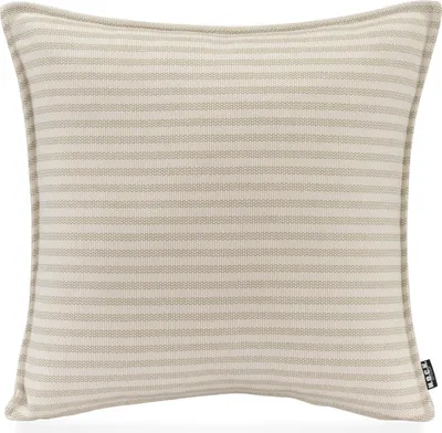 Produktbild von H.O.C.K. Nova Outdoor + Indoor Kissen 45x45cm mit Biese col. 2 beige taupe schmale Streifen in&out