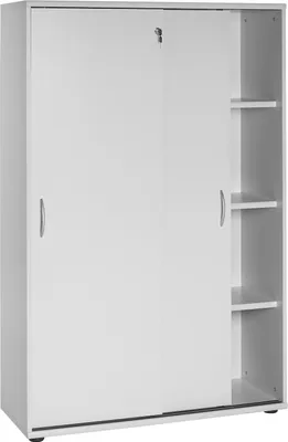 Produktbild von Möbelpartner Schiebetürenschrank Lion | Large | HxBxT 153x100x40cm | 4 Fächern | Lichtgrau