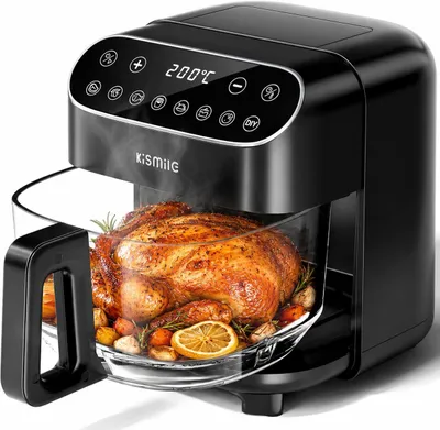 Produktbild von Kismile Glas Airfryer 4,7L, PFAS-frei, Touchscreen, 1500W, 8 Programme