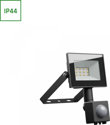 Produktbild von Spectrum LED NOCTIS LUX 4 Fluter 10W Strahler 750lm schwarz 100° IP44 Warmweiß 3000K mit Bewegungssensor