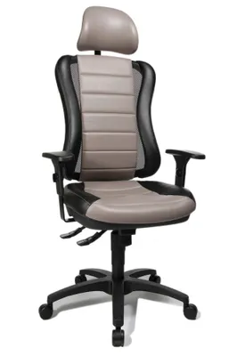 Produktbild von Topstar Profi Bürostuhl HEAD POINT RS Ergonomischer Schreibtischstuhl mit Armlehnen Stoff Grau Drehstuhl für Büro, Zuhause