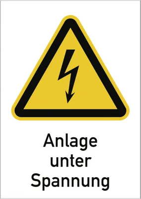 Produktbild von Dreifke® Anlage unter Spannung, Kombischild, Folie, 131x185 mm