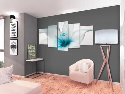 Produktbild von Akustikbild Blumen Blume 200x100 cm Bilder Akustikschaum Hochleistungsschallabsorber Schallschutz Leinwand 5 tlg Wandbild Raumakustik Schalldämmung b-B-0247-b-p