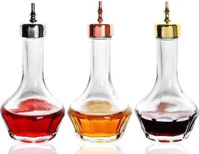 Produktbild von Famanu Bitterflaschen Set aus 3 Gläsern mit Dashboarddeckel 48 ml - Professionelles Barwerkzeug