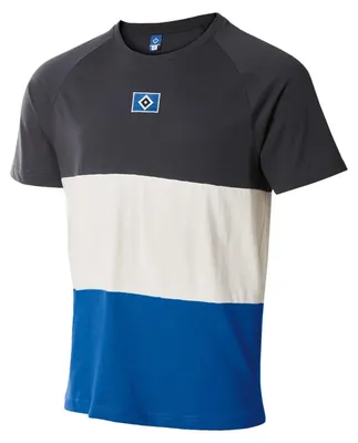 Produktbild von HSV T-Shirt Milow Hamburger SV, Offizieller Fanartikel, Blau-Weiß-Schwarzes T-Shirt mit HSV Raute, 100% Baumwolle