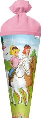 Produktbild von Roth Schultüte Bibi & Tina - Pferdefreunde, 70cm, rund, Filzverschluss, Glitter
