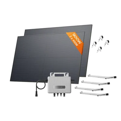 Produktbild von ECOFLOW STREAM Balkonkraftwerk mit Halterung (Balkon) 0% VAT, 800 W Mikrowechselrichter, 2 × 450 W PV Solarpanels