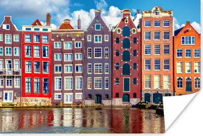 Produktbild von MuchoWow® Poster Grachtenhäuser - Wasser - Amsterdam 180x120 cm - Fotoplakat