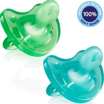 Obrázek produktu pro CHICCO Dudlík Physio Soft celosilikonový 6-16m chlapec 2 ks