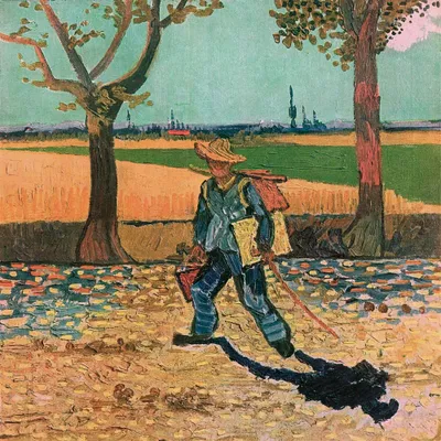 Produktbild von Vincent Van Gogh Kunstdruck Bild - Der Maler Auf Dem Weg Zur Arbeit, 1888 (40 x 40 cm)
