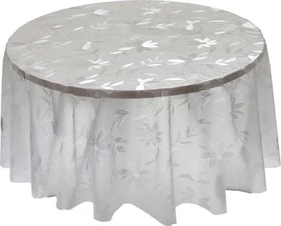 Zdjęcie produktu dla Okrągła osłona na stół z PVC, przezroczysta, 137 cm, łatwa w czyszczeniu