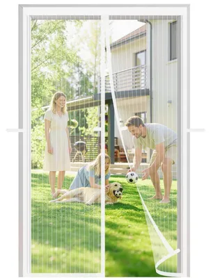 Zdjęcie produktu dla Moskitiera, 120 x 210 cm, biała, zasłona magnetyczna, na drzwi balkonowe
