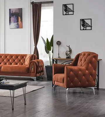 Obrázek produktu pro Hnědé křeslo čalouněný nábytek obývací pokoj čalouněné křeslo Chesterfield