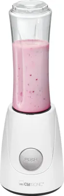 Produktbild von Clatronic Smoothie Maker für Smoothies & Shakes | Mixbehälter als Trinkbecher zu verwenden | Mixer zum Pürieren, Zerkleinern & Shaken | SM 3593 weiß