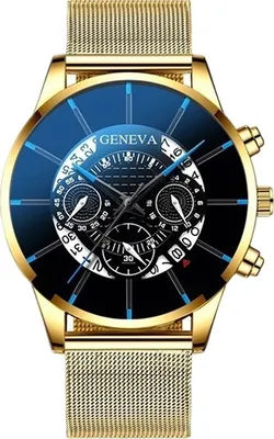 Produktbild von Hank Herrenuhr Golden/Blau – Eleganz für jeden Anlass KP25965