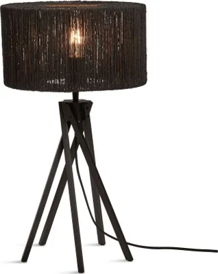 Produktbild von GOOD&MOJO - Tischleuchte Iguazu - Jute/Bambus Schwarz - Ø30x45cm Tischlampe - Nachttischlampe, Wohnzimmer, Schlafzimmer