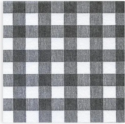 Produktbild von SemyTop Airlaid-Motivservietten grau kariert 40x40 cm  1-lagig  800 Servietten