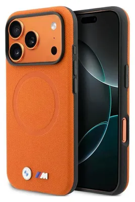 Immagine prodotto di Custodia per cellulare iPhone 17 Pro Max, BMW HardCase M FW Metal Logo con MagSafe, arancione