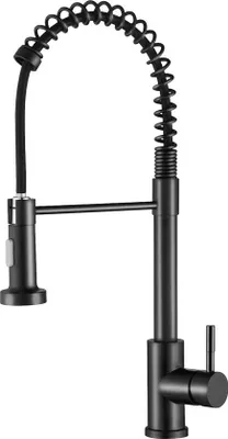 Produktbild von Famanu Küchenarmatur Schwarz 360° drehbar mit Handbrause - 2 Sprühmodi