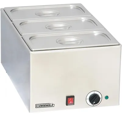 Bain-Marie mit 3 x GN 1/3, Edelstahl, 1200 W