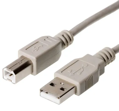 Image de helos USB 2.0 Anschlusskabel Serie A auf B, 5 m, grau, lose