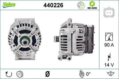 Produktbild von VALEO 440226 Lichtmaschine Generator LiMa 90A 14V für RENAULT CLIO II (BB0/1/2, CB0/1/2) KANGOO (KC0/1) KANGOO Express (FC0/1) Scénic I (JA0/1, FA0)