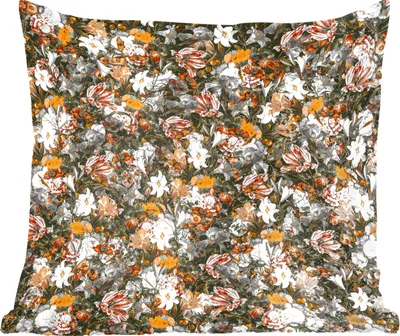 Produktbild von MuchoWow® Zierkissen Sofakissen Wohnzimmer Dekokissen 40x40 cm Blumen - Collage - Kunst - Foto Kissen - Schlafzimmer Dekoration