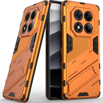 Produktbild von Armor Hülle für Xiaomi Redmi Note 14 Pro 4G Hybrid PC TPU Bumper Stoßfestes Schutzhülle mit Standfunktion Orange